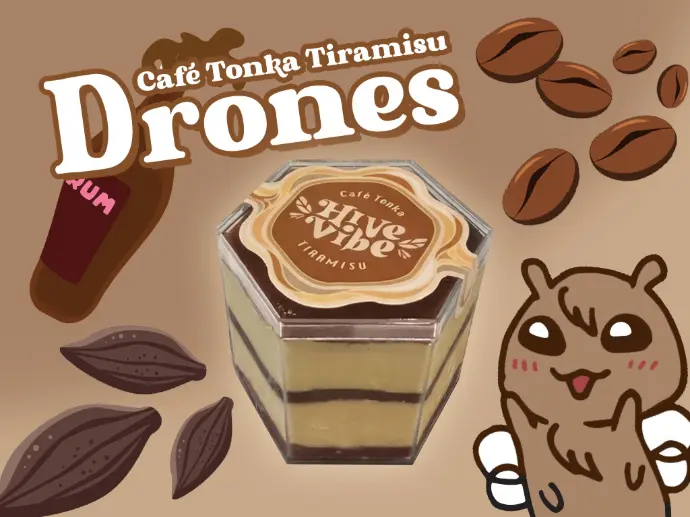 Drones-Café Tonka Tiramisu
